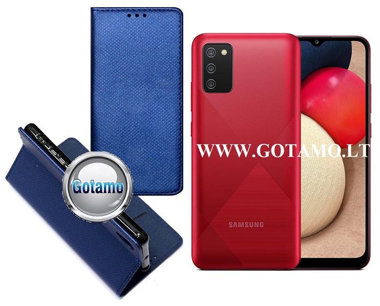 Re-Grid magnetinis dėklas Samsung Galaxy A03s mėlynos spalvos