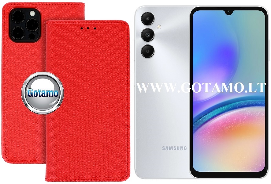 Re-Grid magnetinis dėklas Samsung Galaxy A05s raudonos spalvos