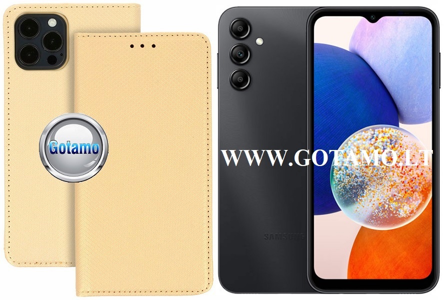 Re-Grid magnetinis dėklas Samsung Galaxy A14 5G aukso spalvos