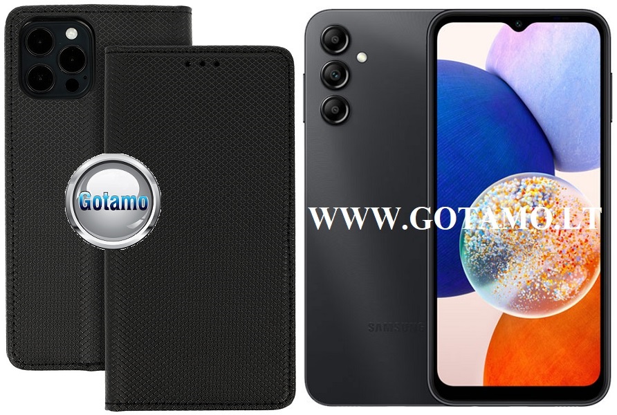Re-Grid magnetinis dėklas Samsung Galaxy A14 5G juodos spalvos