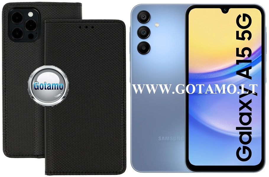 Re-Grid magnetinis dėklas Samsung Galaxy A15 5G juodos spalvos