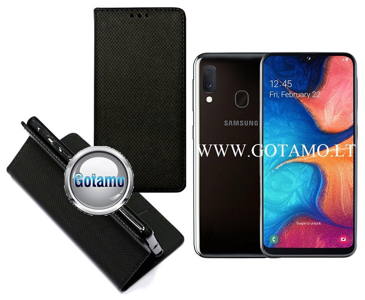 Re-Grid magnetinis dėklas Samsung Galaxy A20e juodos spalvos
