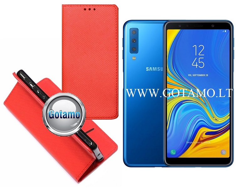 Re-Grid magnetinis dėklas Samsung Galaxy A20e raudonos spalvos