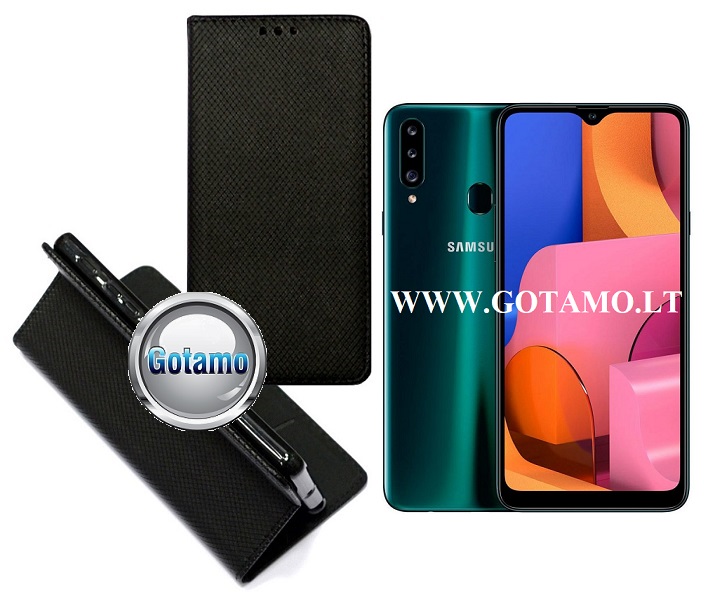 Re-Grid magnetinis dėklas Samsung Galaxy A20s juodos spalvos