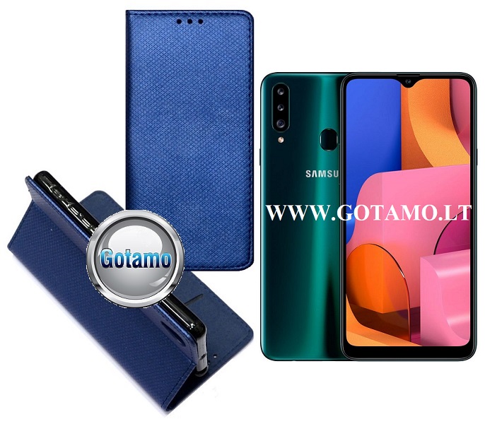 Re-Grid magnetinis dėklas Samsung Galaxy A20s mėlynos spalvos