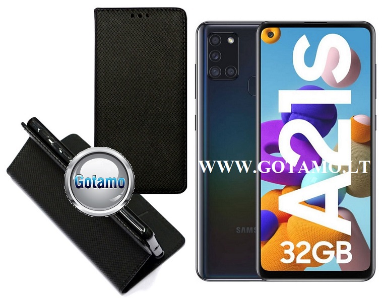 Re-Grid magnetinis dėklas Samsung Galaxy A21s juodos spalvos