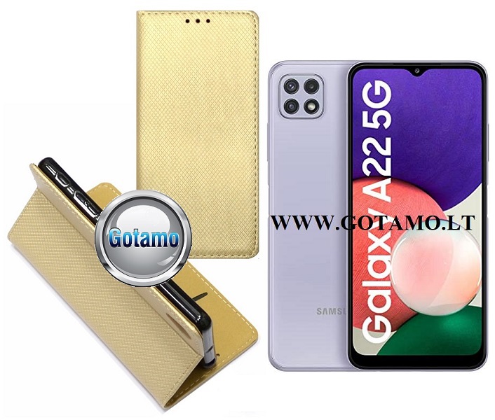 Re-Grid magnetinis dėklas Samsung Galaxy A22 5G aukso spalvos