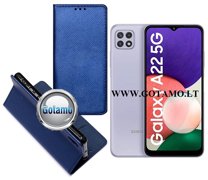 Re-Grid magnetinis dėklas Samsung Galaxy A22 5G mėlynos spalvos
