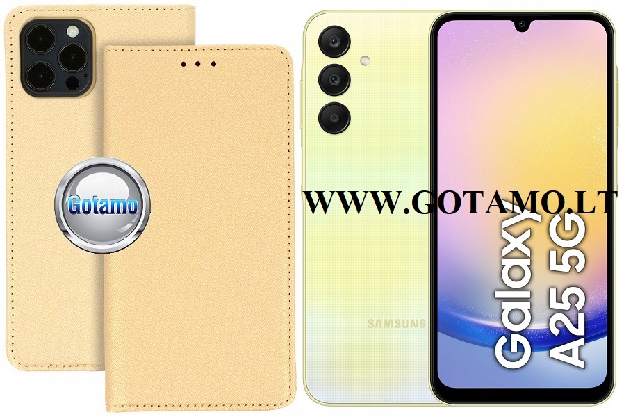 Re-Grid magnetinis dėklas Samsung Galaxy A25 aukso spalvos
