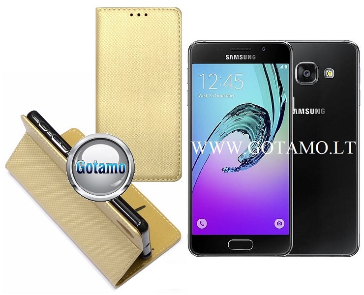 Re-Grid magnetinis dėklas Samsung Galaxy A3 (2016) aukso spalvos