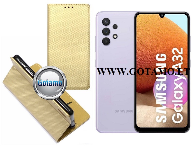 Re-Grid magnetinis dėklas Samsung Galaxy A32 aukso spalvos