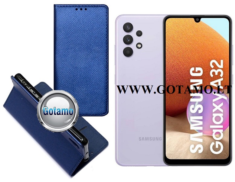 Re-Grid magnetinis dėklas Samsung Galaxy A32 mėlynos spalvos