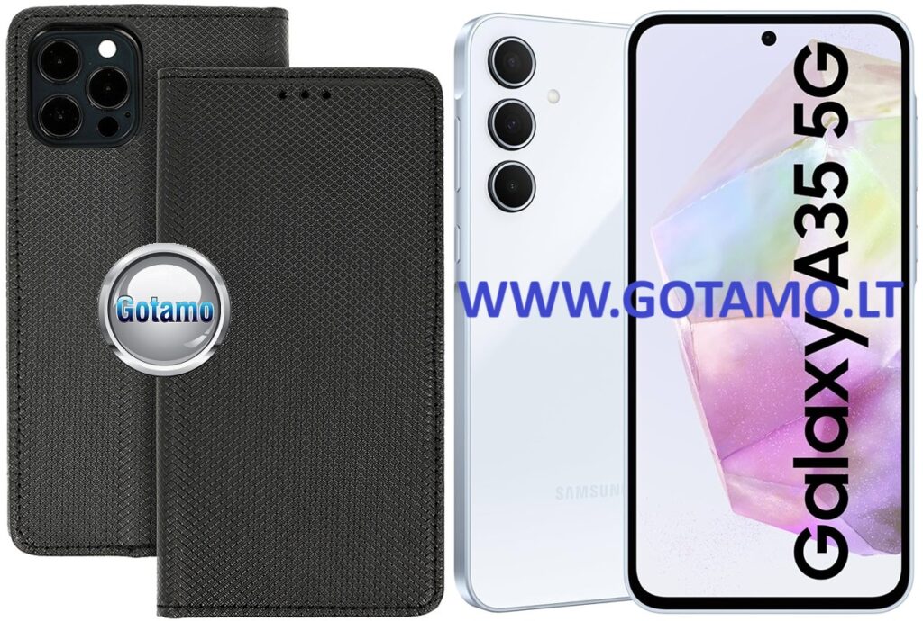 Re-Grid magnetinis dėklas Samsung Galaxy A35 juodos spalvos