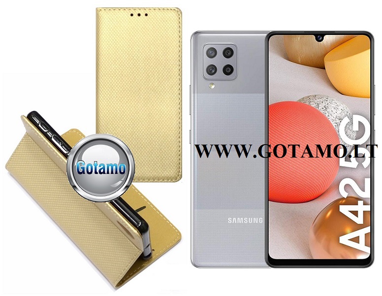 Re-Grid magnetinis dėklas Samsung Galaxy A42 5G aukso spalvos