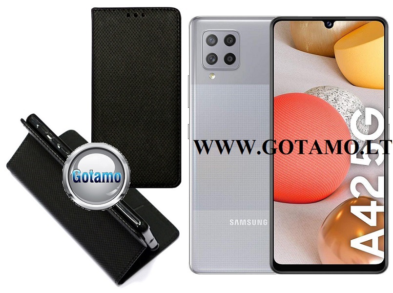 Re-Grid magnetinis dėklas Samsung Galaxy A42 5G juodos spalvos