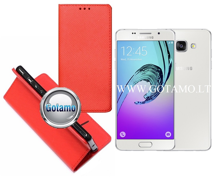 Re-Grid magnetinis dėklas Samsung Galaxy A5 (2016) raudonos spalvos