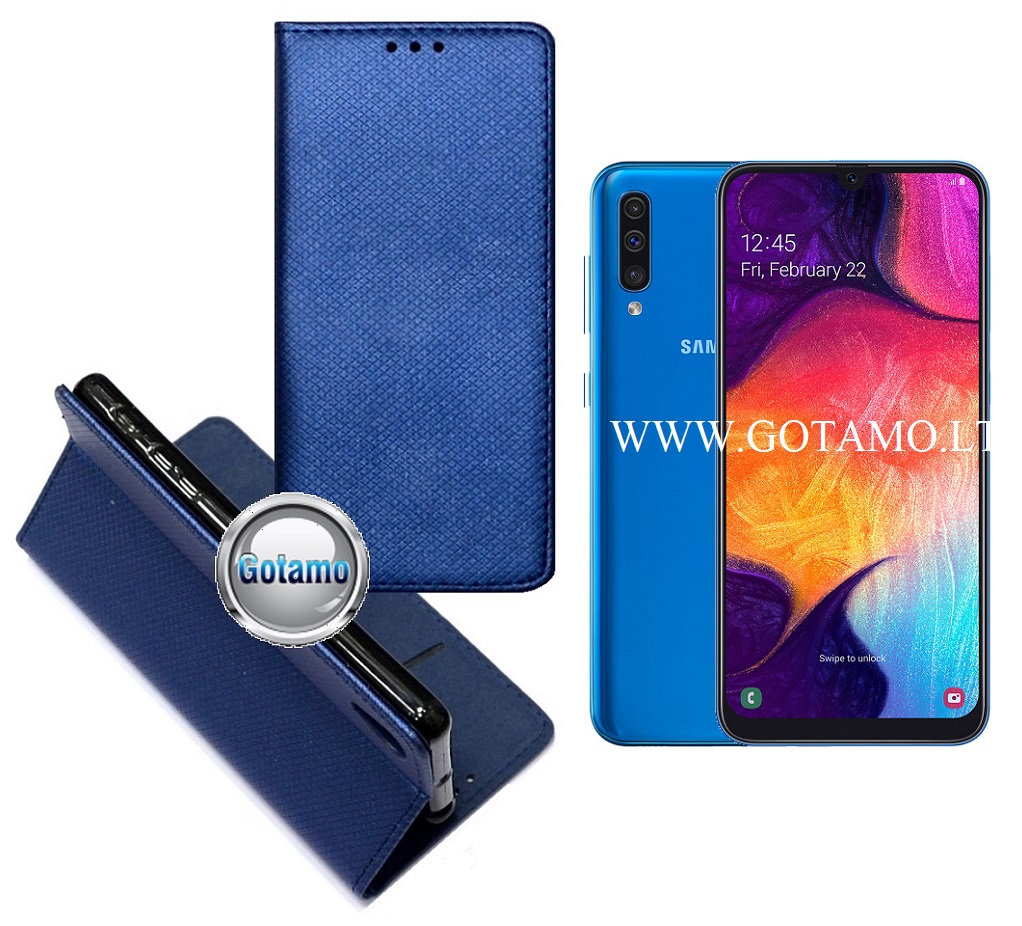 Re-Grid magnetinis dėklas Samsung Galaxy A50 mėlynos spalvos