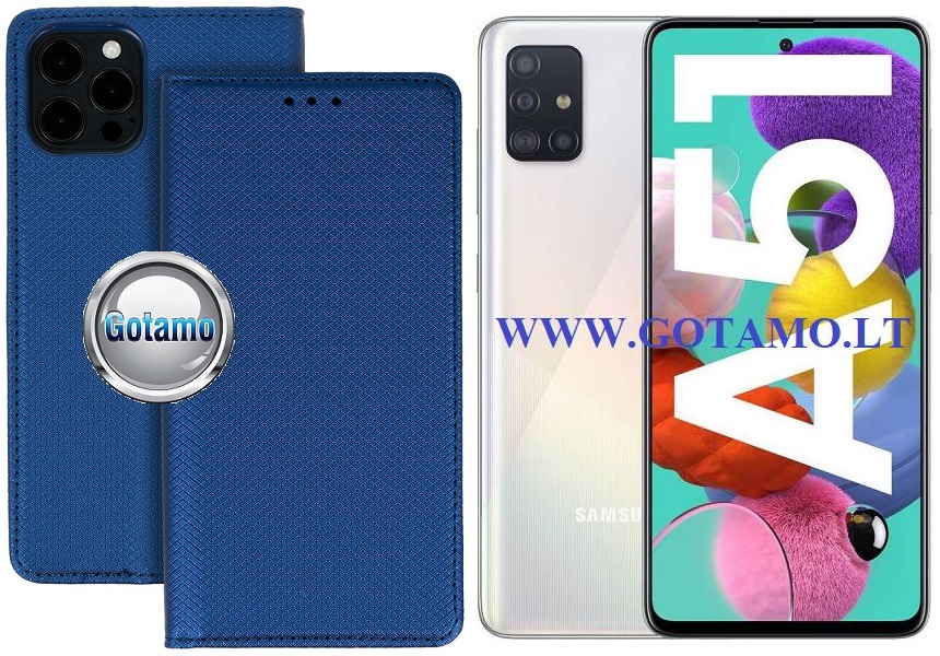 Re-Grid magnetinis dėklas Samsung Galaxy A51 mėlynos spalvos