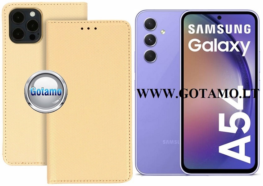 Re-Grid magnetinis dėklas Samsung Galaxy A54 aukso spalvos