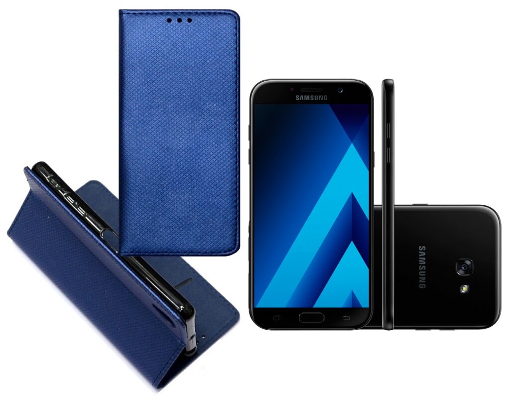 Re-Grid magnetinis dėklas Samsung Galaxy A7 (2017) mėlynos spalvos