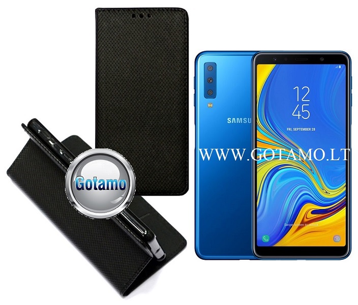 Re-Grid magnetinis dėklas Samsung Galaxy A7 (2018) juodos spalvos