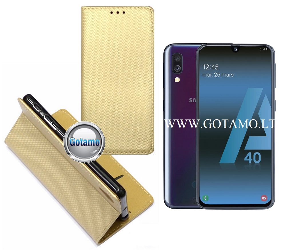 Re-Grid magnetinis dėklas Samsung Galaxy A70 aukso spalvos