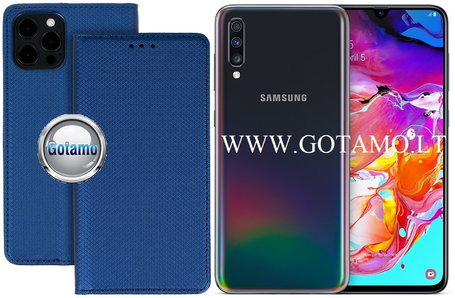 Re-Grid magnetinis dėklas Samsung Galaxy A70 mėlynos spalvos