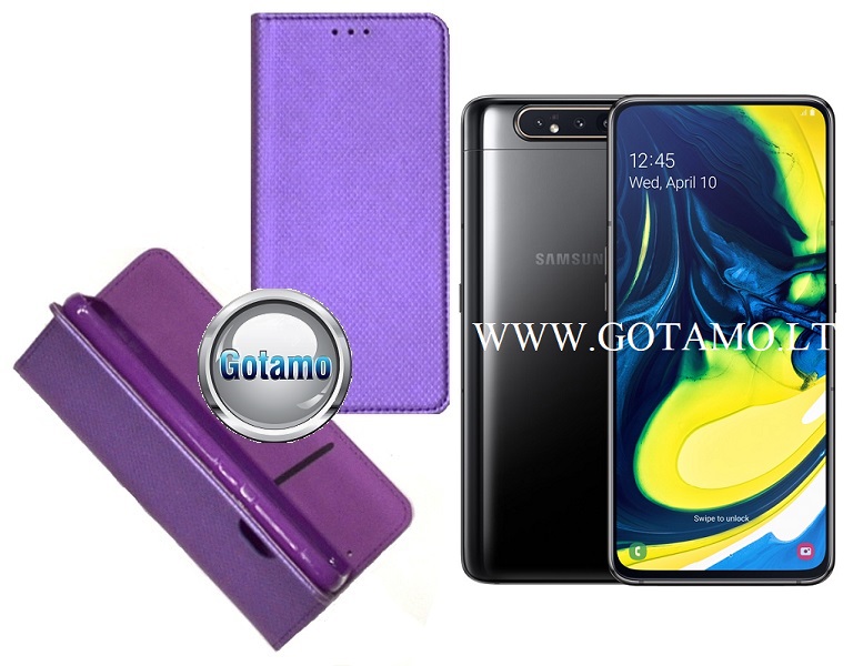 Re-Grid magnetinis dėklas Samsung Galaxy A80 violetinės spalvos