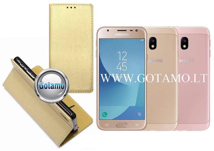 Re-Grid magnetinis dėklas Samsung Galaxy J3 (2017) aukso spalvos