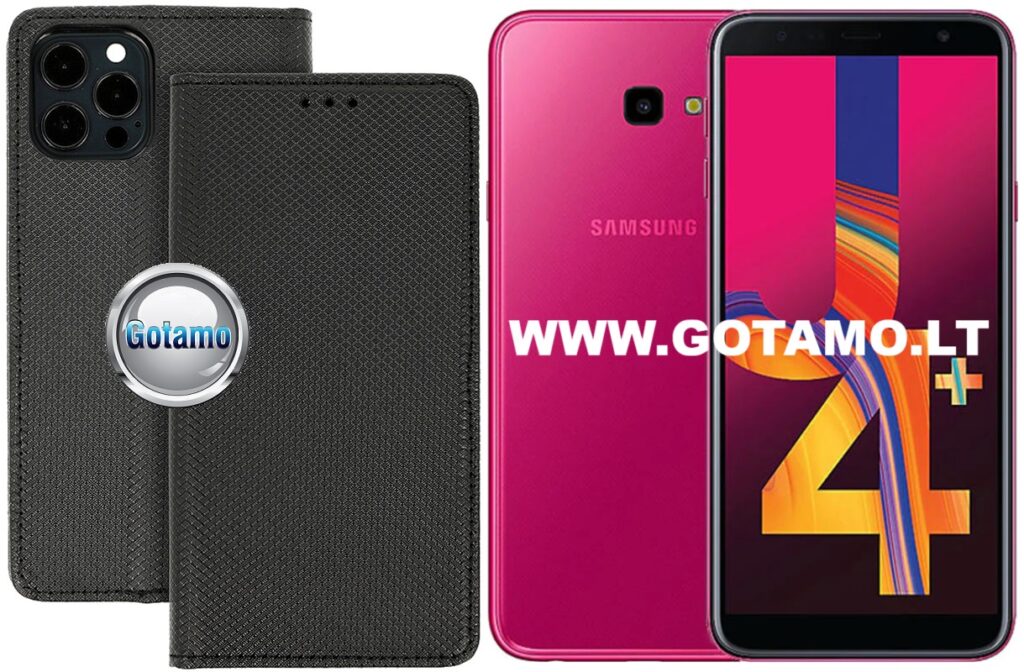 Re-Grid magnetinis dėklas Samsung Galaxy J4+ (2018) juodos spalvos