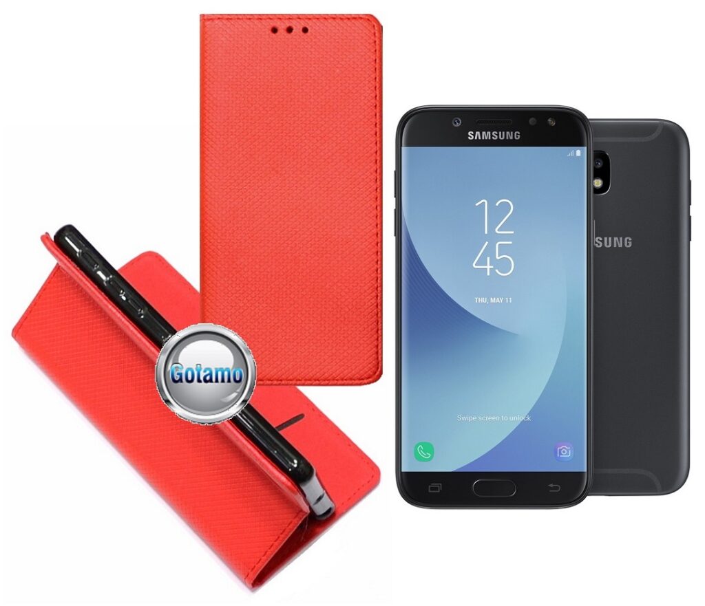 Re-Grid magnetinis dėklas Samsung Galaxy J5 (2017) J5 Pro raudonos spalvos