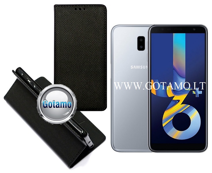 Re-Grid magnetinis dėklas Samsung Galaxy J6+ (2018) juodos spalvos
