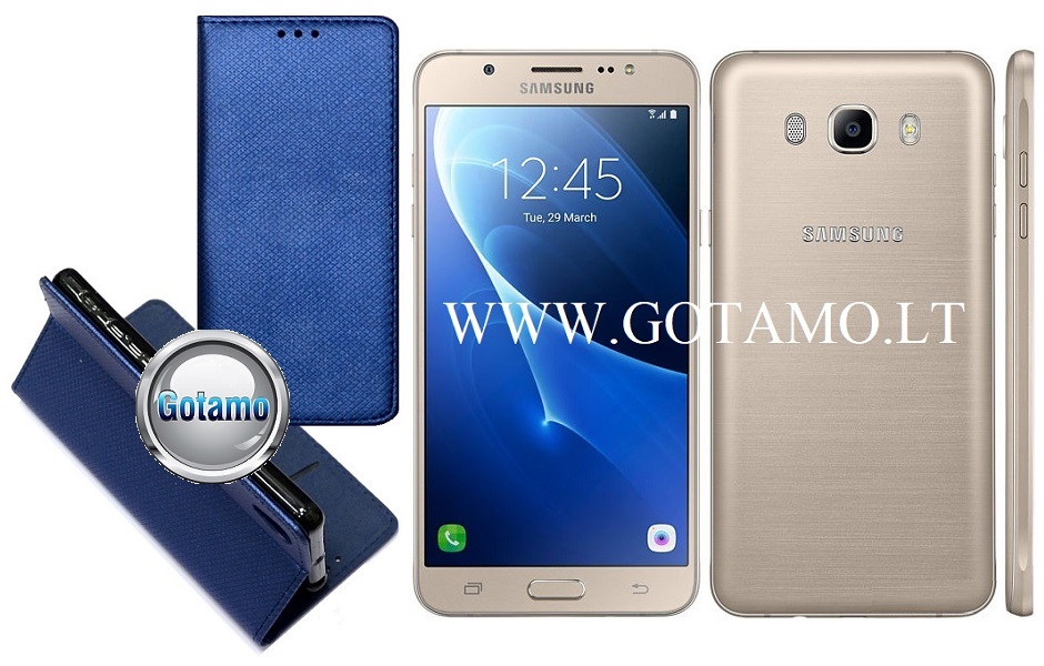 Re-Grid magnetinis dėklas Samsung Galaxy J7 (2016) mėlynos spalvos
