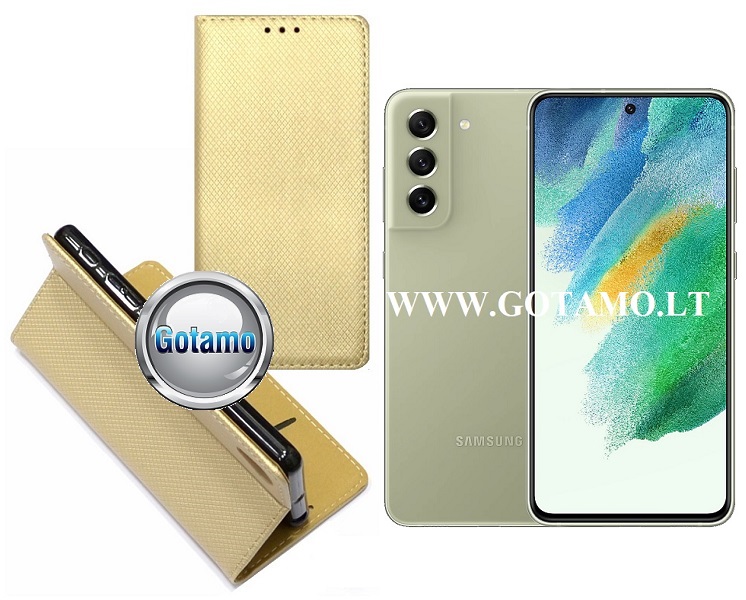 Re-Grid magnetinis dėklas Samsung Galaxy S21 FE 5G aukso spalvos