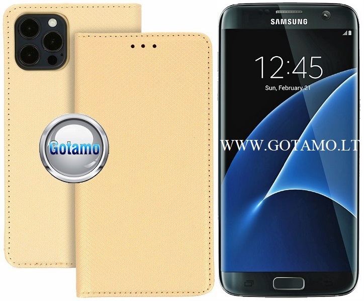 Re-Grid magnetinis dėklas Samsung Galaxy S7 edge mobiliajam aukso spalvos