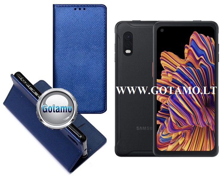 Re-Grid magnetinis dėklas Samsung Galaxy Xcover Pro mėlynos spalvos