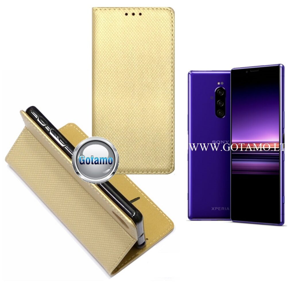 Re-Grid magnetinis dėklas Sony Xperia 1, Sony Xperia XZ4 auksinės spalvos