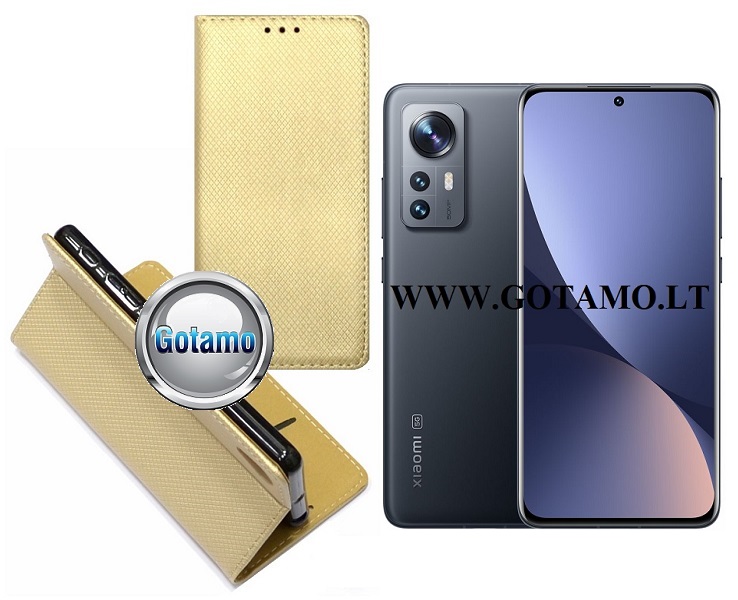 Re-Grid magnetinis dėklas Xiaomi 12, Xiaomi 12X, Xiaomi 12S telefonams aukso spalvos