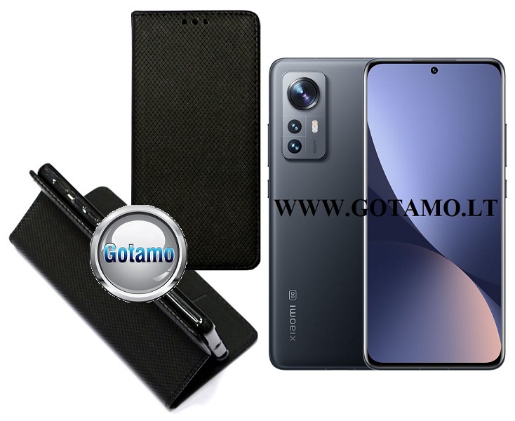 Re-Grid magnetinis dėklas Xiaomi 12, Xiaomi 12X, Xiaomi 12S telefonams juodos spalvos