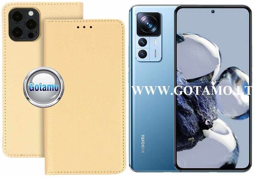 Re-Grid magnetinis dėklas Xiaomi 12T, Xiaomi 12T Pro telefonams aukso spalvos