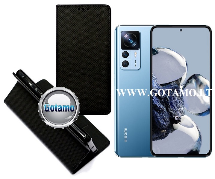 Re-Grid magnetinis dėklas Xiaomi 12T, Xiaomi 12T Pro telefonams juodos spalvos