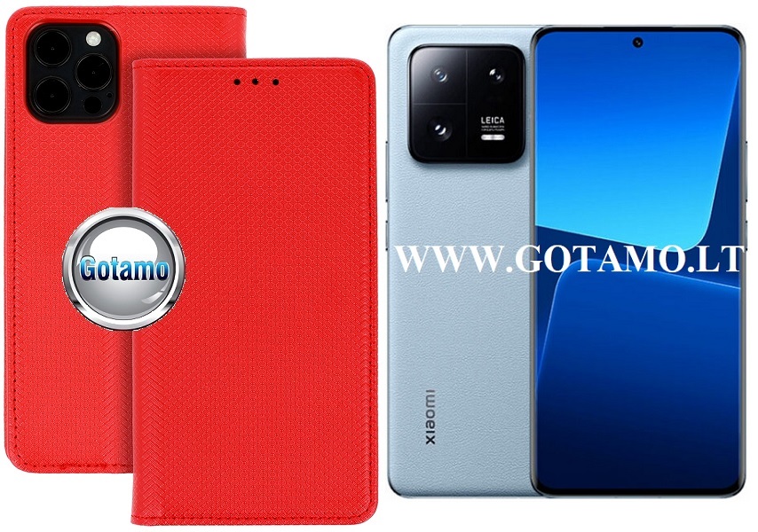 Re-Grid magnetinis dėklas Xiaomi 13 Pro telefonui raudonos spalvos