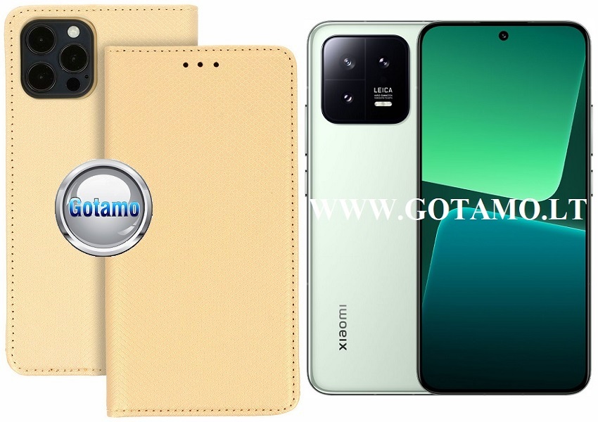 Re-Grid magnetinis dėklas Xiaomi 13 telefonui aukso spalvos
