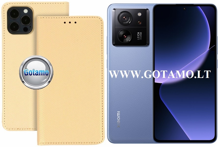 Re-Grid magnetinis dėklas Xiaomi 13T, Xiaomi 13T Pro telefonams aukso spalvos