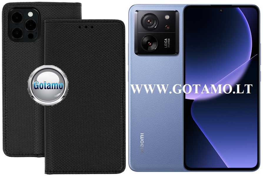 Re-Grid magnetinis dėklas Xiaomi 13T, Xiaomi 13T Pro telefonams juodos spalvos