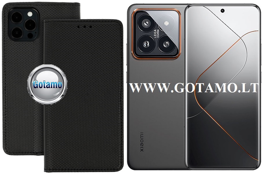 Re-Grid magnetinis dėklas Xiaomi 14 Pro telefonui juodos spalvos