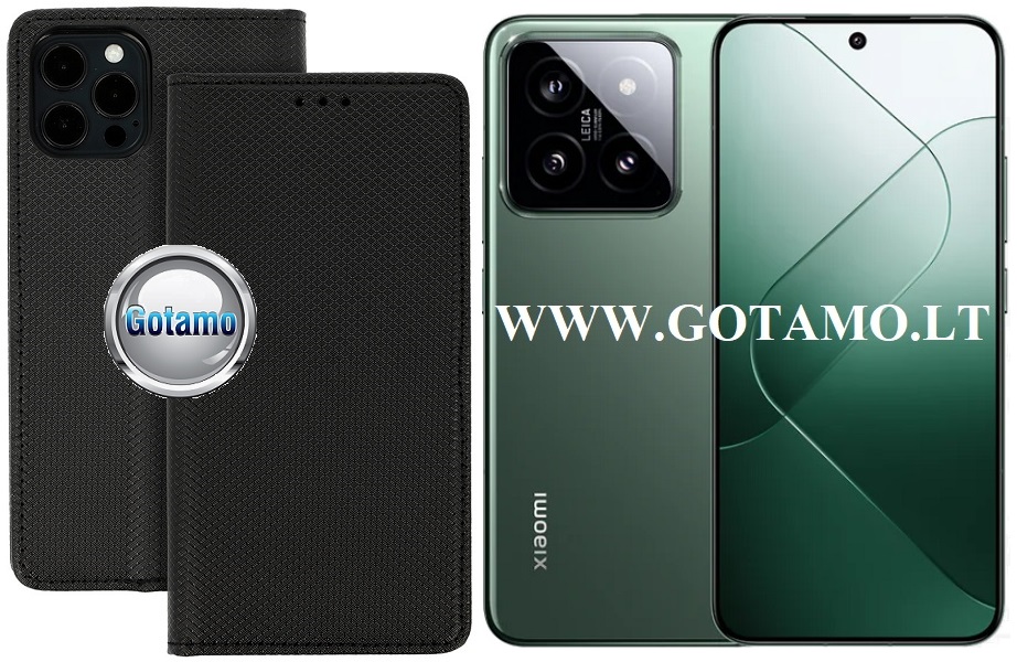 Re-Grid magnetinis dėklas Xiaomi 14 telefonui juodos spalvos
