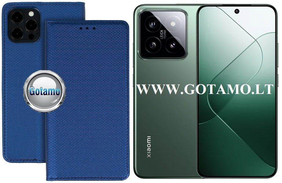 Re-Grid magnetinis dėklas Xiaomi 14 telefonui mėynos spalvos