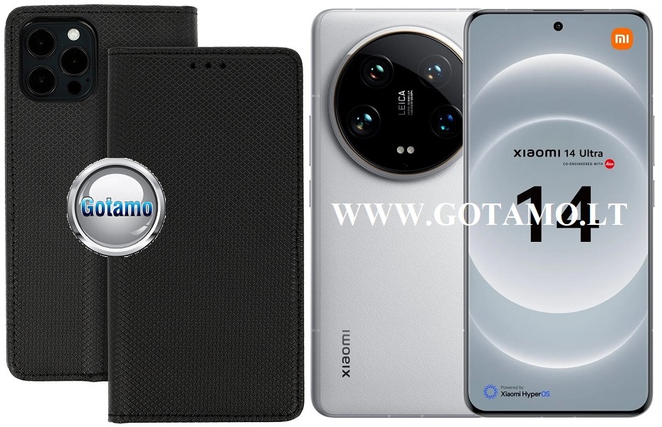 Re-Grid magnetinis dėklas Xiaomi 14 Ultra telefonui juodos spalvos
