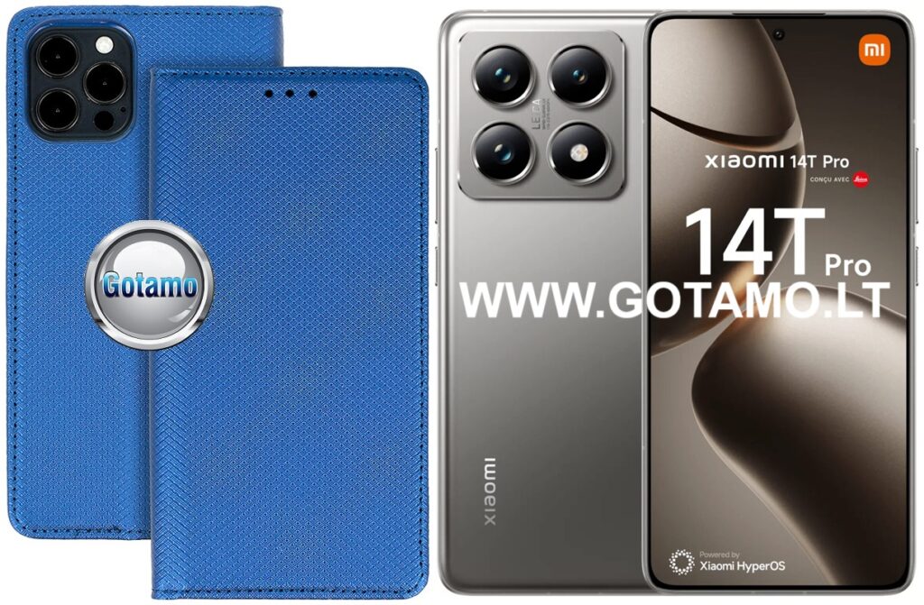 Re-Grid magnetinis dėklas Xiaomi 14T, Xiaomi 14T Pro telefonams mėlynos spalvos